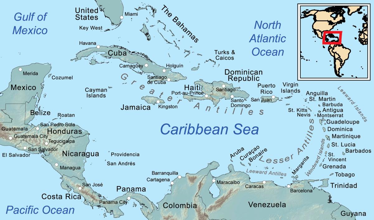 Jamaica i västindien karta - Jamaica på karta i karibien (Västindien