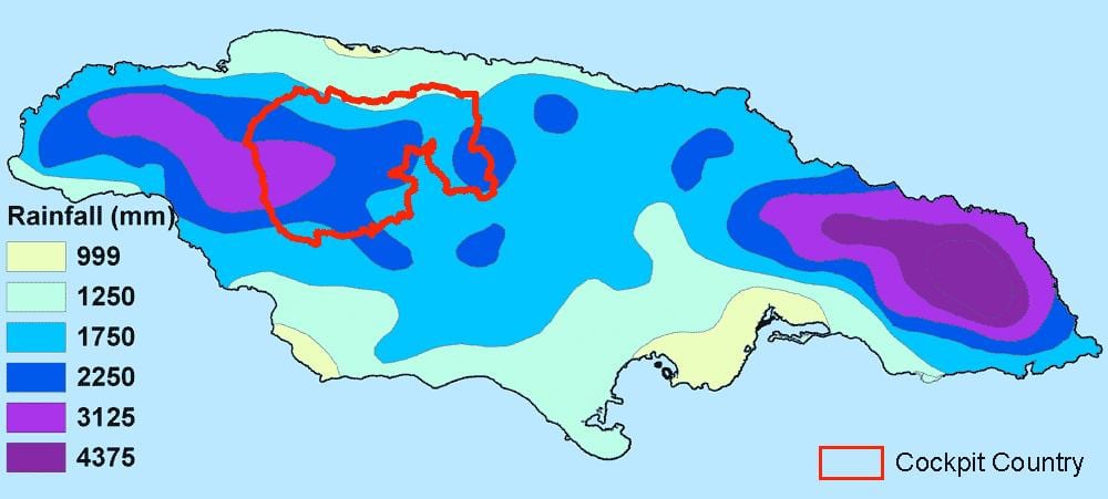Karta över jamaica klimat