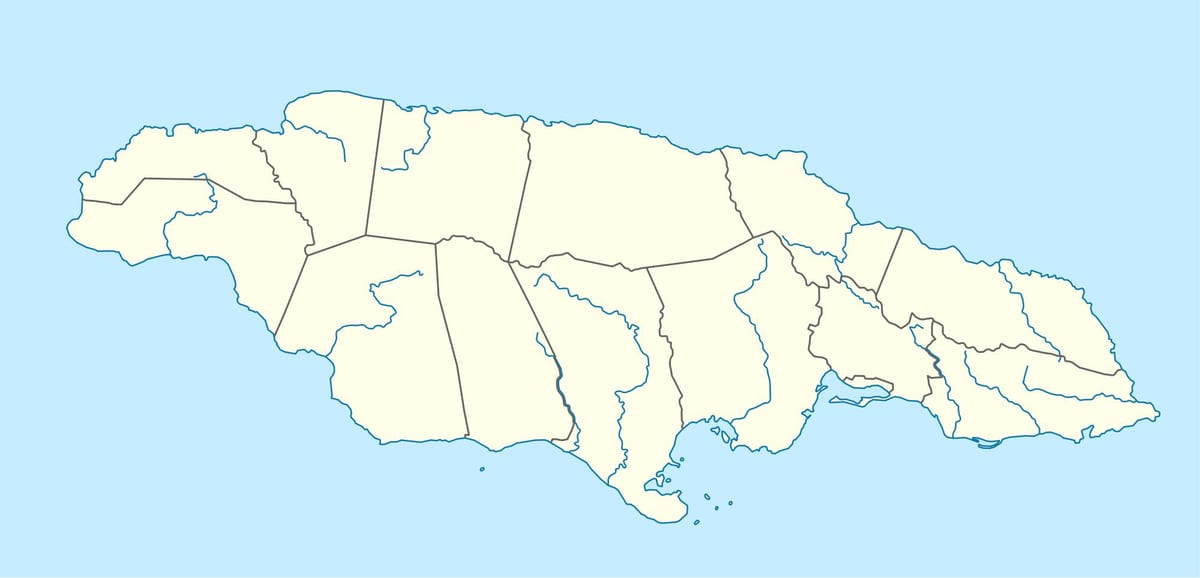 karta över jamaica visar floder
