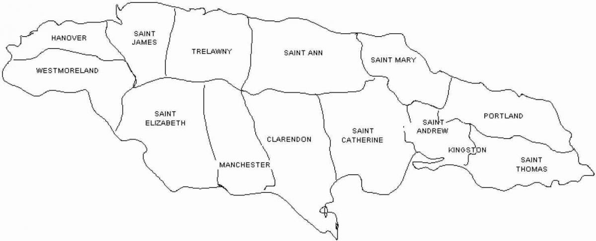 jamaica karta och församlingar