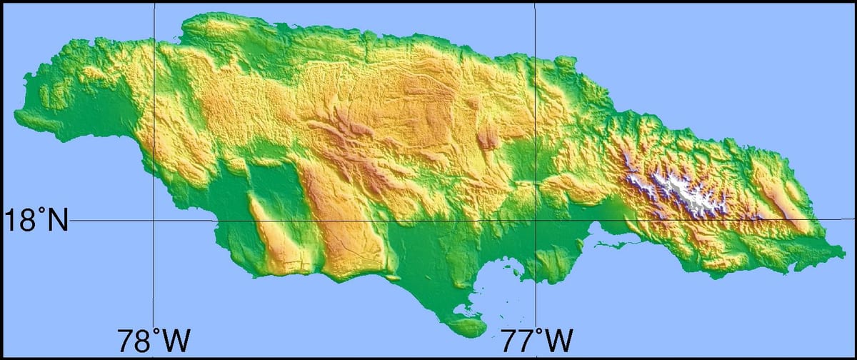 Karta över satellit jamaica