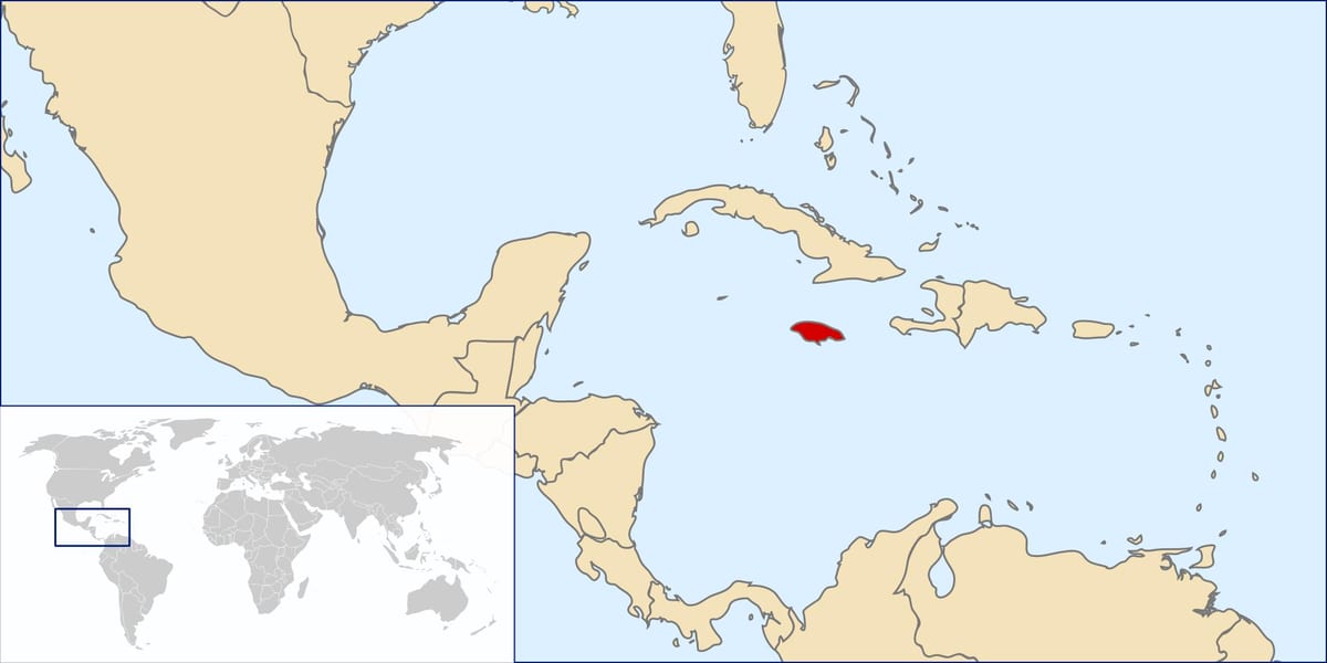 jamaica land i världen karta