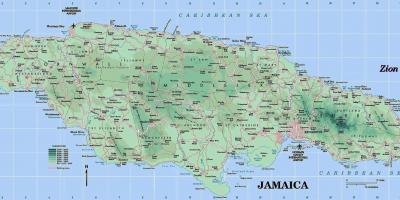 Karta över detaljerade jamaica