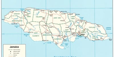 Karta över floder i jamaica