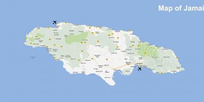 Karta över jamaica flygplatser och resorts