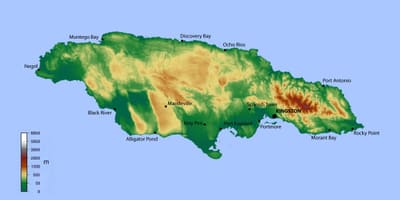 Karta över jamaica höjd 