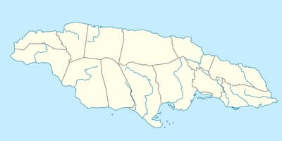 Karta över jamaica visar floder