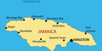 Karta över jamaica städer