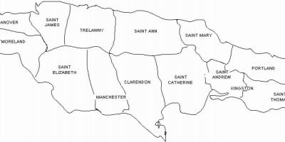 Jamaica karta och församlingar