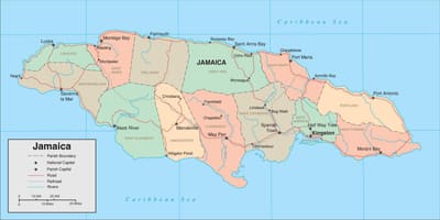 Karta över norra södra highway jamaica