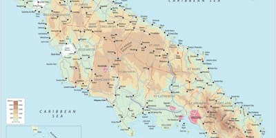 Karta över södra kusten jamaica 