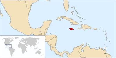 Jamaica land i världen karta