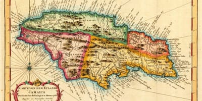 Karta över vintage jamaica